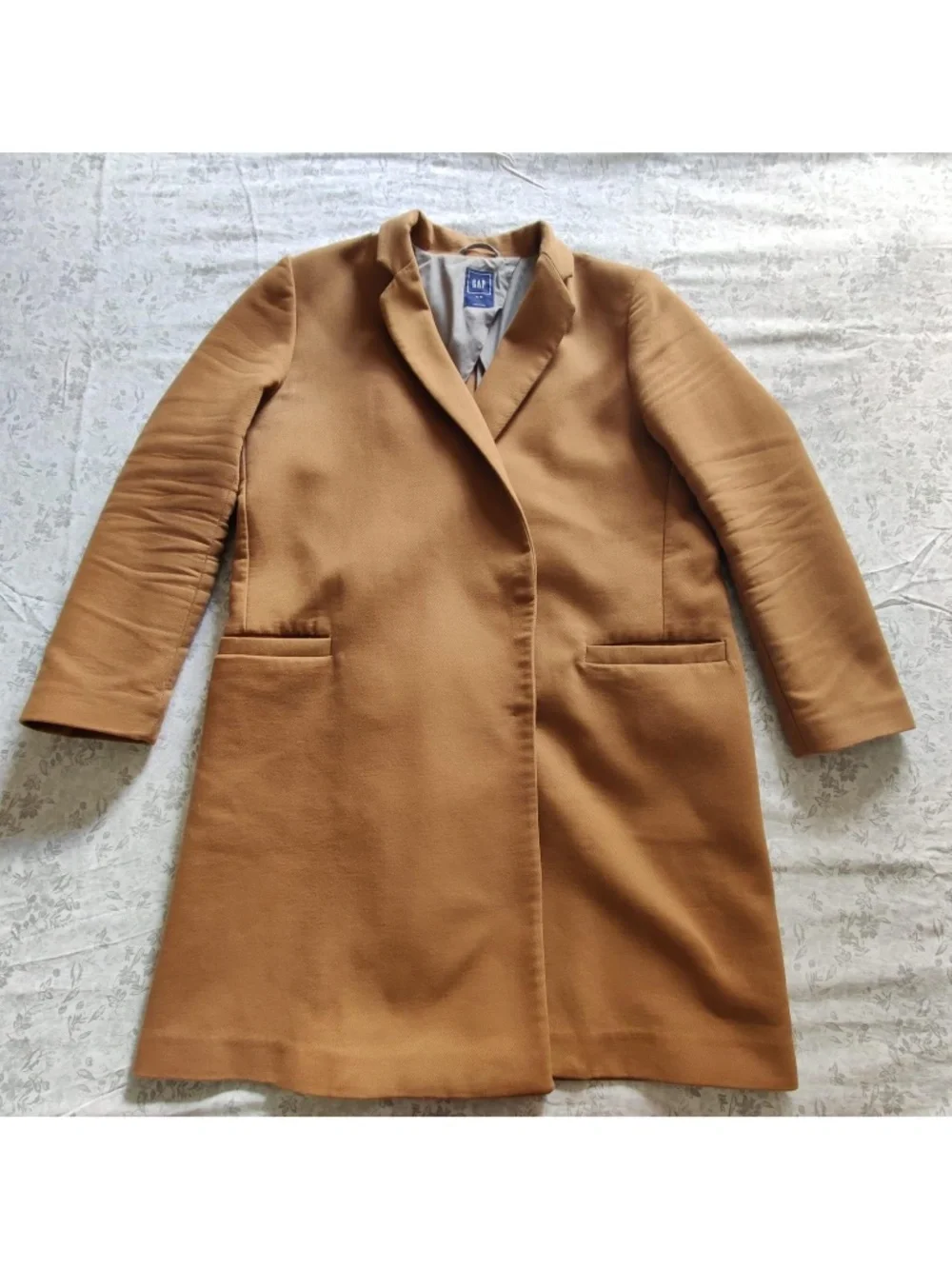 GAP Light Brown Lapel-Collar Long Dress Coat – XL - Picture 4 of 12